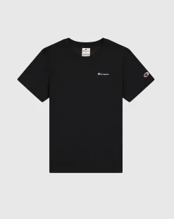 T-shirt in jersey con logo piccolo Nero Donna