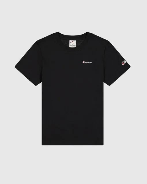 T-shirt in jersey con logo piccolo Nero Donna