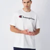 T-shirt in jersey di cotone con logo grande Bianco Uomo