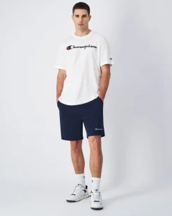 T-shirt in jersey di cotone con logo grande Bianco Uomo