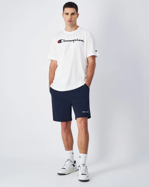 T-shirt in jersey di cotone con logo grande Bianco Uomo
