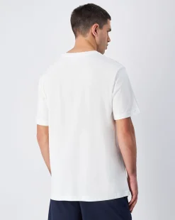 T-shirt in jersey di cotone con logo grande Bianco Uomo