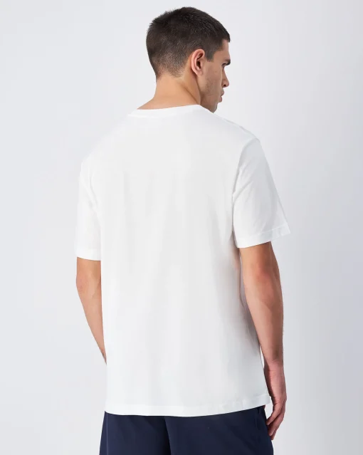 T-shirt in jersey di cotone con logo grande Bianco Uomo