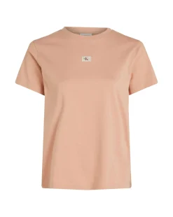 T-Shirt Label Regular Jersey Marrone Donna