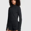 T-Shirt Manica Lunga Con Mezza Zip UA Launch Black Nero Donna