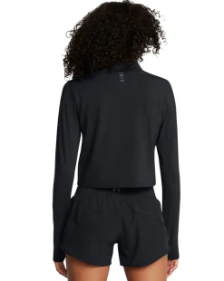 T-Shirt Manica Lunga Con Mezza Zip UA Launch Black Nero Donna