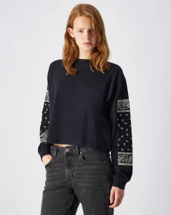 T-Shirt Maniche Lunghe Skate & Street Nero Donna