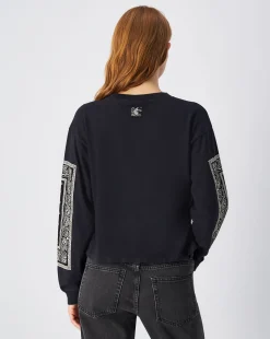 T-Shirt Maniche Lunghe Skate & Street Nero Donna