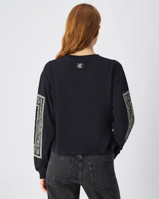 T-Shirt Maniche Lunghe Skate & Street Nero Donna