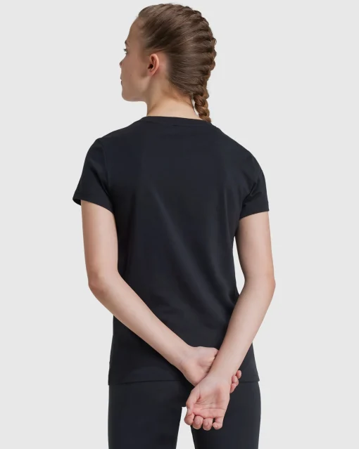 T-shirt Metallic Print Nero Bambina