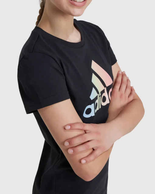 T-shirt Metallic Print Nero Bambina