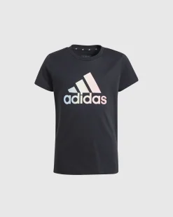 T-shirt Metallic Print Nero Bambina