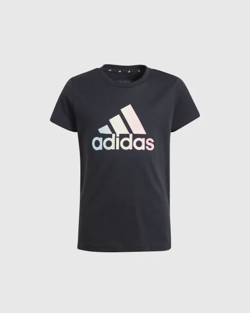 T-shirt Metallic Print Nero Bambina