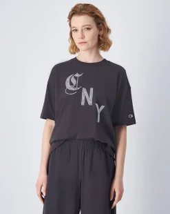 T-Shirt Oversize Girocollo From The Block Nero Donna