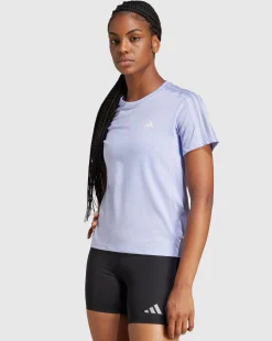 T-shirt Own the Run 3-Stripes Blu Donna