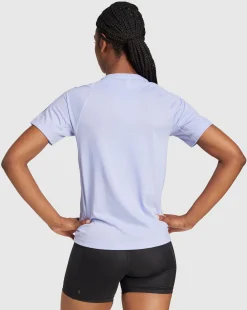T-shirt Own the Run 3-Stripes Blu Donna