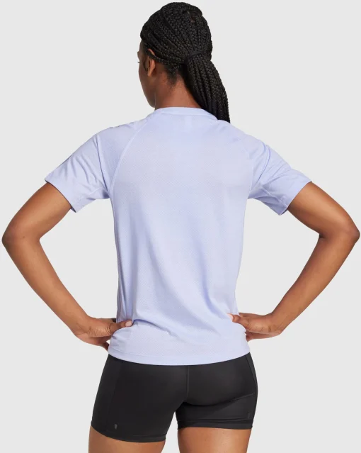 T-shirt Own the Run 3-Stripes Blu Donna