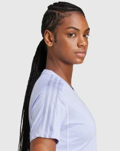 T-shirt Own the Run 3-Stripes Blu Donna