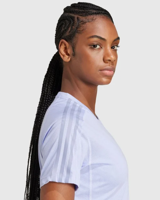 T-shirt Own the Run 3-Stripes Blu Donna