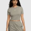 T-Shirt Slim Fit Corta Essential Grigio Donna