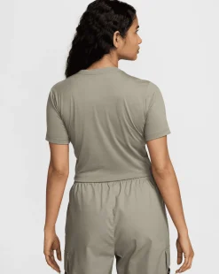 T-Shirt Slim Fit Corta Essential Grigio Donna