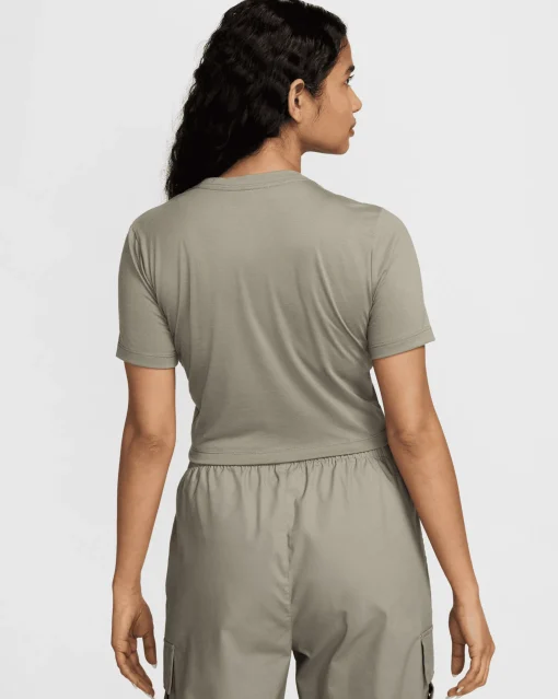 T-Shirt Slim Fit Corta Essential Grigio Donna