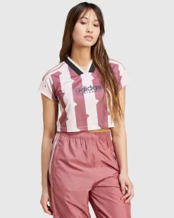 T-shirt Tiro Cut 3-Stripes Print Baby Rosa Donna