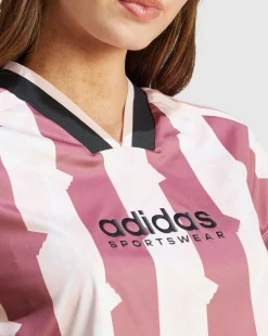 T-shirt Tiro Cut 3-Stripes Print Baby Rosa Donna