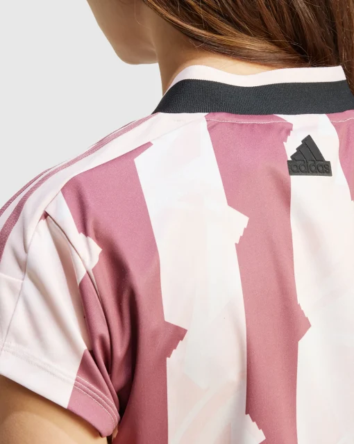 T-shirt Tiro Cut 3-Stripes Print Baby Rosa Donna
