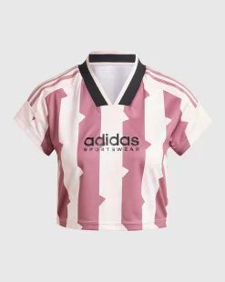 T-shirt Tiro Cut 3-Stripes Print Baby Rosa Donna